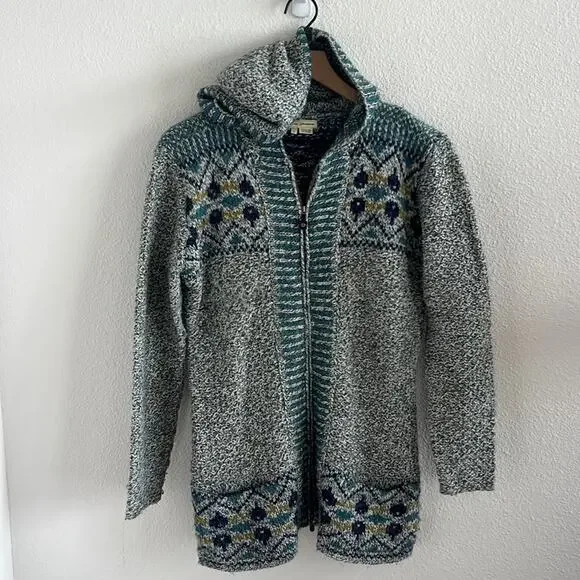 Royal Robbins Knit Zip Up Hoodie Sweater Wool Blend Women’s Large Blue Gray L - Picture 1 of 7